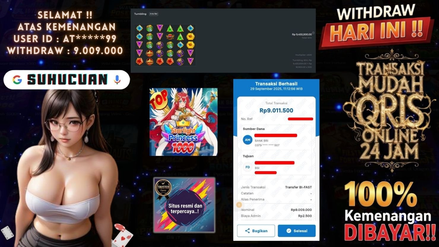 SUHUCUAN JACKPOT SLOT STARLIGHT PRINCESS 1000